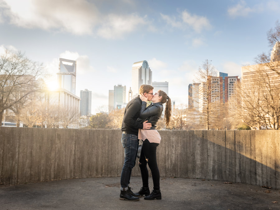engagement session up town charlotte nc